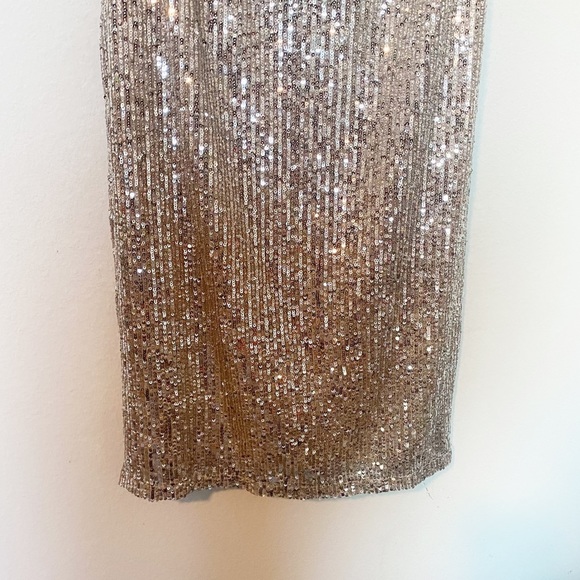 Lulu's Perfect Kiss Sequin Strapless Midi Dress Party Holiday Silver Small NWT - Picture 6 of 10